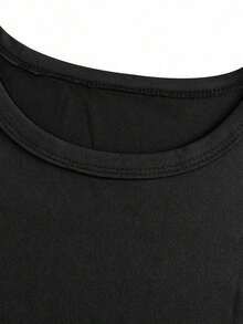 ¡Oferta por tiempo limitado, cantidades limitadas,  relámpago! Camisas para mujer, camisetas holgadas para mujer, ropa de verano para mujer |   Camisetas cortas para mujer, diseño de cuello redondo, ropa casual y elegante para mujer. - Negro - Ver 6