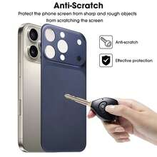 Miếng dán bảo vệ ống kính màu trơn siêu mỏng, mặt lưng PC mờ, tương thích với iPhone 16 Pro/15 Pro Max/14 Pro, màu xanh đậm, quà tặng Ngày của Mẹ. - xanh đậm - Xem 6