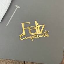 1/3/6个金色亚克力西班牙语生日蛋糕装饰插牌，适用于生日派对蛋糕装饰 - 金色 - 查看 7
