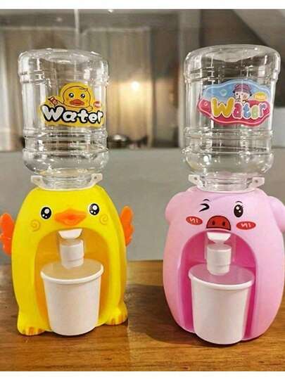 1pc Children's Play Water Dispenser, 4 Color Options, Cute Cartoon Water Outlet Toy, Kitchen Utensils, Random Stickers Included