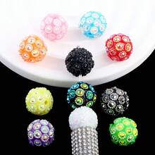 10 Stück 16mm Sonnenblumen Harzperlen, gerade Lochform rund, geeignet für DIY Handyanhänger, Schlüsselanhänger, Perlenbestückte Stifte und andere Schmuckzubehör - Farben mischen - Übersicht 10