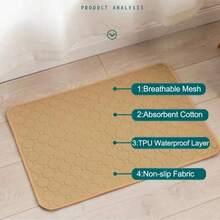 Washable Pet Seat Cover - Waterproof Reusable Car Seat Protector With Urine-Absorbent Layer, Training Pad For Dogs/Cats - Multicolor - View 6