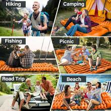 4-Inch Extra Thick Self-Inflating Air Mattress - Double Inflatable Camping Pad With Built-In Foot Pump And Pillow, Suitable For Backpacking Tents - Multicolor - View 2