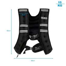 COSTWAY Weighted Vest With Adjustable Buckles And Mesh Bag, Black - A - View 3