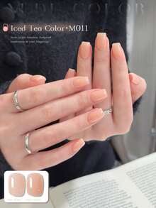 XEIJAYI 15ml Esmalte de uñas en gel color nude, manicura semi-permanente que se retira con remojo, para salón UV/LED o uso DIY - rosa desnudo - Ver 3