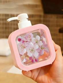Creative Home Bathroom Dispenser Bottle, Pink Cherry Blossom Branch With Blooming And Falling Petals, Suitable For Bathroom, Kitchen, Sink, Can Hold Hand Soap, Hand Wash, Body Wash, Etc., Creative Hand Soap Bottle, Dispenser Bottle, Bathroom Supplies - Multicolor - View 8