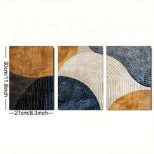 Set Of 3 Modern Neutral Toned Wall Art Poster, Abstract Wall Decoration, Mid-Century Modern Style Print, Suitable For Bedroom, Living Room, Bathroom, Office Decoration, Frameless - A - View 14