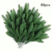 30/60/100 根绿色树枝,人造松枝,仿真雪松枝,适用于花瓶、人造植物、花环、DIY 圣诞装饰、房间装饰、圣诞节、情人节、毕业典礼及其他场合 - 綠色 - 查看 11