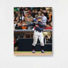 1 Póster de Arte en Lienzo Sin Marco de Jugador de Béisbol - Pintura Dinámica de Acción Deportiva, Decoración para Sala, Oficina o Bar Deportivo - Regalo Ideal para Aficionados y Atletas del Béisbol, Obra Energética, Impresión de Alta Calidad - Enmarcado - Ver 1