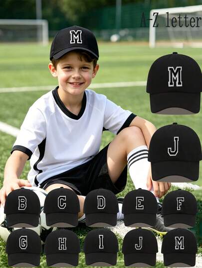Mũ lưỡi trai trẻ em 26 chữ cái in hình tài xế xe tải, mũ bóng chày thời trang thường ngày, vật dụng cần thiết cho mùa tựu trường, phù hợp cho mùa xuân, mùa thu, mặc hàng ngày, hoạt động ngoài trời, du lịch, bãi biển, câu cá và nhiều hơn nữa.