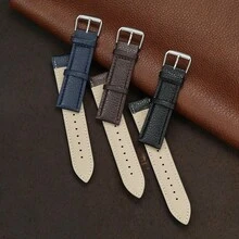 Lychee Grain PU Leather Watch Band For Women Men 16mm 18mm 20mm 22mm Durable Replacement Accessories For Wristwatch Strap - Mouldless - View 9