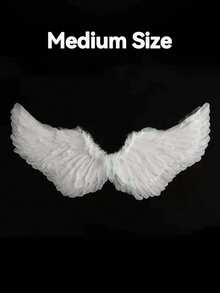 3 Peças Conjunto de Asas de Anjo Brancas para Adultos, Inclui Tiara de Penas e Varinha, Design Elástico, Adequado para Halloween, Natal, Aniversário, Casamento, Apresentação no Palco, Cosplay, Acessórios Fotográficos e Decoração de Feriados, Ótimo Presente para Família e Amigos - A - Visão 14