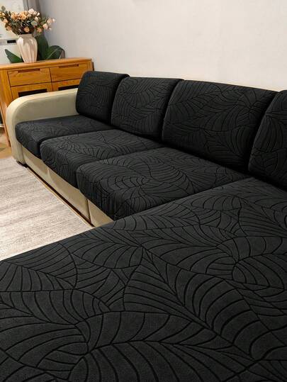 1 chiếc vỏ đệm ghế sofa co giãn màu trơn, chất liệu jacquard, có thể tháo rời và giặt máy, phù hợp với ghế sofa nhỏ trong phòng khách, chất liệu polyester.