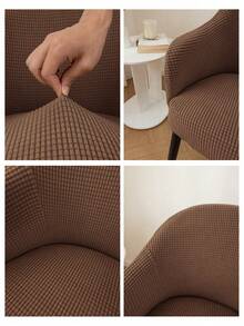 1pc Cornell High Back Chair Cover, Home Goods, Durable, Stain-Resistant, Scratch-Proof, Thick, Dust-Proof, High Elasticity, Suitable For Room, Study, And Other Seasons - Camel - View 8