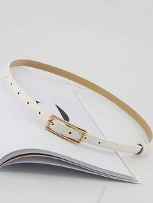 1pc Women's Vintage Small Leather Belt, Fashion Minimalist Versatile Casual Belt For Dresses, Jeans, Coats - A - View 3