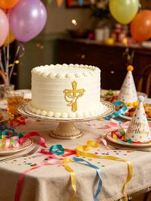 Gold Dove Cross Acrylic Cupcake Toppers, Mirror Acrylic Cake Decorations, Suitable For Christening, Communion, Baby Shower, Birthday, Wedding And Other Occasions - Multicolor - View 5
