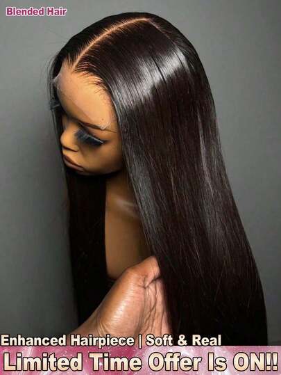 34Inch Real Hair 180% Density Straight 4*4 5*5 13*4 Lace Frontal Wigs Glueless With Natural Hairline And Baby Hair - Wear And Go Pre Cutting Pre Pulling Pre Ironing Straight HD Transparent Lace Front Wigs Wear And Go - Natural Black Color Brazilian Virgin Pre Plucked Pre Bleached Middle Part Wigs Frontal Glueless - Frontal Human Hair Wigs Glueless Weaves Wigs For Women Daily Use Suitable For All People Blended Hair