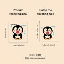 1pc Wall Sticker,Penguin Switch Sticker,Window Sticker,Self-Adhesive , Suitable For Bedroom And Living Room, Bedroom,Glass Decoration And Embellishment - A - View 13