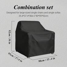 Heavy Duty Waterproof Outdoor Chair/Sofa Cover, Wind/Rain/UV/Dust Proof Protective Furniture Cover For Patio/Chairs/Loveseat - Black - View 16