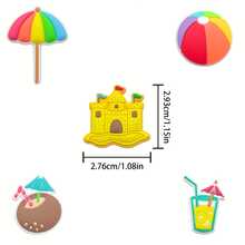 23Pcs Beach Vacation Theme Silicone Shoe Charms For Sandals - Multicolor - View 6