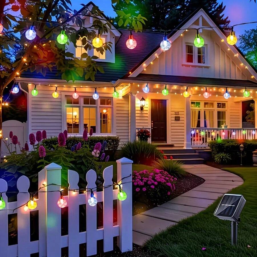 Bộ 100/50/20 đèn LED bong bóng năng lượng mặt trời dùng ngoài trời, cắm trại, 8 chế độ chiếu sáng, thích hợp cho vườn, hiên nhà, ban công, đám cưới, cắm trại ngoài trời và mùa hè. - Bóng bong bóng năng lượng mặt trời - Xem 1