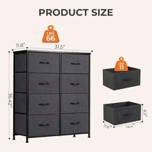 Sweetcrispy 3 Sizes Dresser Bedroom, Storage Drawers, Tall Large Fabric Storage Tower Organizer,Organization And Storage Clothes Organizer , Chest Of Drawers With Metal Frame Wooden Top Nursery, Closet, Living Room, Entryway, White - màu đen - Xem 6