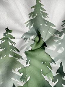 Men's Colorblock Forest Print Round Neck Short Sleeve Casual T-Shirt, Versatile Daily Wear For Summer - Multicolor - View 5