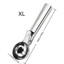 1 muỗng múc kem, muỗng múc kem cao cấp có cần gạt, muỗng múc kem bằng thép không gỉ, muỗng múc kem bằng kim loại chắc chắn, muỗng múc dưa hấu, muỗng tráng miệng, dùng được trong máy rửa chén, thích hợp cho sữa chua đông lạnh, kem, bánh mì sandwich, dụng cụ nhà bếp, quà tặng tốt nghiệp - Bạc - Xem 16