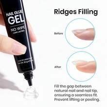 2Pcs 20g Solid Nail Glue Gel, No Wipe Hands-Free Clear Glue, Beetles Soft Nail Tip Adhesive For Press On Nails Acrylic Nail Extensions, Soak Off Long Lasting 3D Nail Art Gel, Beginner Friendly Nail Lamp Needed - 2Pcs 20g No Wipe Hands-Free Clear Glue - 查看 7