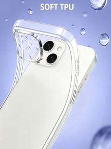 适用于 17/17e/16/16e/15/14/13/12/11 Pro Max/Mini Plus/Air/SE3/SE2/8/7/6 Plus 的透明保护壳，[防黄变][摄像头保护][军规级跌落测试] 透明防震软硅胶超薄保护套，透明 - 無色 - 查看 9