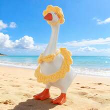 Desktop Goose Summer Outfit Creative Mini Goose Statue Crochet Bikini With Hat For Home Office Decor - amarillo - Ver 5