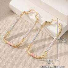 New Classic Fashion Gold Circle Hoop Earrings, Minimalist Round Pendant Earrings, Ideal Wedding Accessory Gift For Women - Gold - View 3