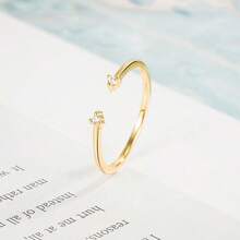1 chiếc nhẫn hở điều chỉnh được, thiết kế tối giản, độc đáo dành cho nữ. - A053 - Xem 4