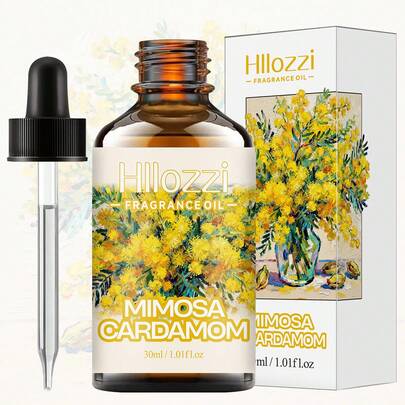 Hllozzi Mimosacardamom Essential Oils: A Unique Fragrance Resulting From The Fusion Of These Two Plants, It Is Suitable For Aromatherapy Diffusers And Diffusers, As Well As For Scented Crystals And Candles. It Is Also A Great Gift And Father's Day Gift.