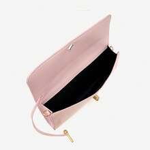 Tas Clutch Wanita Minimalis Vintage dengan Tekstur Tenun Angora Merah, Penutup Lipat, Kapasitas Besar, Tas Bahu, Cocok untuk Acara Formal, Pemakaian Sehari-hari, dan Pesta - Berwarna merah muda - View 5
