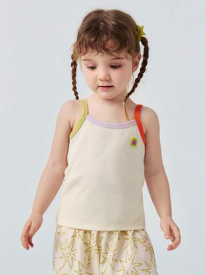 mini bala Áo tank top mùa hè cho bé gái 2026, chất liệu cotton mềm mại, co giãn, thoáng khí, phối màu, không tay, kiểu dáng dễ thương, thích hợp mặc hàng ngày, đi học mẫu giáo hoặc chơi ngoài trời.