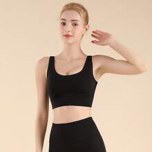 New One-Piece V-Neck Backless Wide-Strap Sports Bra For Women, Suitable For Yoga, Beautiful Back, Dance, And Pilates - Grey - View 4