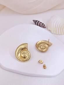 Bông tai hình vỏ sò độc đáo dành cho nữ và các cô gái, trang sức | Trang sức mùa hè phong cách Boho đi biển, bông tai thiết kế độc đáo, cá tính, không gây dị ứng, không bị xỉn màu, bông tai hình học dành cho nữ, trang sức tối giản lấy cảm hứng từ bầu trời dành cho nữ, bông tai thiết kế tối giản độc đáo dành cho nữ, phụ kiện trang sức tai phong cách Boho đi biển. - Vàng - Xem 5