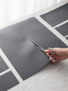 4pcs Set Minimalist Gray Refrigerator Mats, Waterproof EVA Drawer Liners, Elegant Woven Texture, Anti-Slip & Washable, Suitable For Kitchen Cabinets And Wardrobes - Multicolor - View 9