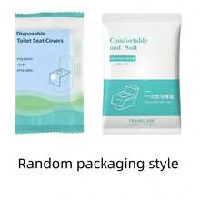 60 miếng bọc bồn cầu giấy dài, chống thấm nước, dùng một lần, thích hợp cho khách sạn, nơi công cộng, du lịch, khu vui chơi giải trí và sử dụng tại nhà. - Màu xanh lam - Xem 12