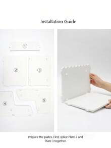 Caja de almacenamiento de escritorio grande, organizador de escritorio multifuncional minimalista y de moda, adecuado para el dormitorio y la oficina - Blanco - Ver 5
