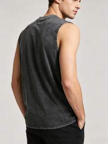 Men's Y2K Vintage Distressed Charcoal Gray Sleeveless Tank Top - Official TAKING BACK SUNDAY Rock Band Graphic Tee​ Featuring Dynamic Black Panth Er Pouncing On Snakes, Encircled By Razor Wire & Green Lightning, 100% Cotton Super Soft & Breathable, Emo Rock Streetwear Gift VS003-A - 黑色 - 查看 6
