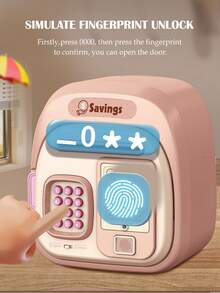 Automatic ATM Piggy Bank, Large Capacity Coin Bank With Key, Password, Fingerprint Unlock, Sound Effects, Gift For Children, Birthday Present (Random Accessories, Batteries Not Included) - Multicolor - View 6