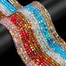Hạt cườm thủy tinh hình khối sáng màu phong cách Bohemian, nguyên liệu làm trang sức cho phụ nữ, phụ kiện trang sức tự làm thanh lịch, quà tặng Ngày của Mẹ. - Đường viên - Xem 3