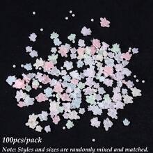 100/50/20片装3D春夏迷你花朵美甲装饰：马卡龙色系，多种尺寸花瓣搭配迷你珍珠，可爱柔美，打造春夏美甲氛围。DIY专业美甲沙龙美甲配件及用品。 - 彩色 - 查看 12