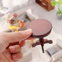 4 Colors Mini Wooden Round Table - Comes With Mini White Lace Tablecloth, Mini Round Table In White Box, Decorative Ornament, Miniature Furniture Model, Dollhouse Toy, 1:12 Scale Round Table Model, Micro Landscape Room Decor, Exquisite Wooden Craft - Multicolor - View 12