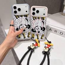This Disney Mickey Mouse Lanyard Phone Case Is Fully Covered In TPU Material, Features Strong Magnetic Closure, Is Shockproof And Lightweight, And Is Compatible With IPhone17/16/11/13/15/15 Plus/15 Pro/15 Pro Max/12/14 Pro Max/11 Pro Max/12 Pro/12 Pro Max/13. This Phone Case Is A Popular Birthday Gift Or Business Gift Choice; It Is Durable, Stain- And Fingerprint Resistant, And Suitable For Both Men And Women. The Set Also Includes A Mickey Mouse Phone Case And A Mickey Mouse Plush Bracelet, Making It A Perfect Gift For Friends And Family. This Stylish Phone Case Is Fun, Lightweight, And Durable. IPhone17 Pro Max Phone Case, Minnie Mouse Phone Case. - Hồng - Xem 3