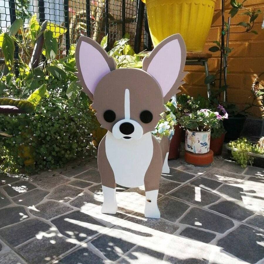 Desktop Pet Planter Stand, Pet, Dog, Flower Pot, Potted Plant, Home Decor, Yard Decor, Best Gift Choice, Corgi, Chihuahua, Mother's Day Gift, Gardening Gift