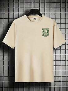Men's GRDR Fashion Print Loose Fit Short Sleeve T-Shirt | Exquisite Design | Summer Essential | Easy To Match, Showcasing Your Style | Women's Casual Graphic Print T-Shirt, Short Sleeve Crew Neck Loose Fit For Everyday Summer Wear - 杏子 2 - 查看 2