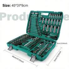 A Comprehensive Set Of 216 Professional Tools Housed In A Sturdy Carrying Case, Featuring 1/2", 3/8", And 1/4" Drive Depth And Standard Socket Ratchet Spanners. This Extensive Toolkit Is Ideal For Maintenance Tasks At Home, In The Garage - C - View 5